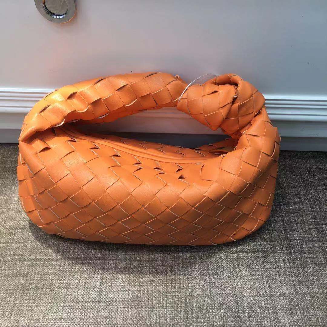 Cow Split Leather Knot Bag Weave Handmade Sling 27X13X16cm Polyester Accessories