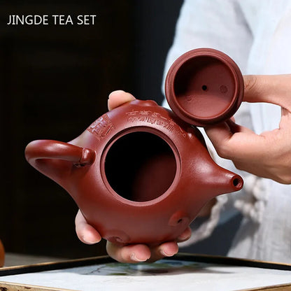 Yixing Handmade Tea Pot Sailboat Shape Purple Clay Teapot Beauty Kettle Chinese