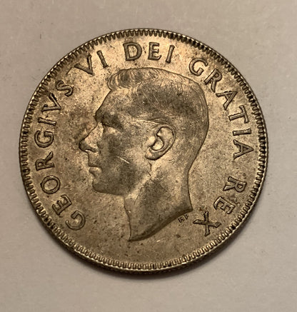 1949 SILVER CANADA 50 CENTS COIN KING GEORGE VI UK ROYAL OLD MONEY SILVER COIN
