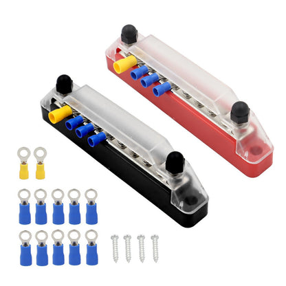 12V 300V AC Bus Bar Marine 1/4" #8 Stud Power Distribution Block For Car Boat