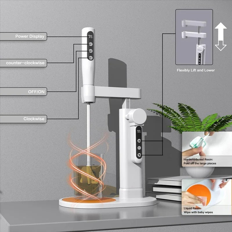 A93Z Electric Epoxy Resin Mixer With Electric Stand For Resin Molds, Paint, DIY