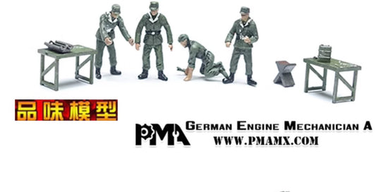 1/72 German Armored Maintenance Personnel+Accessories Colored Finished Model
