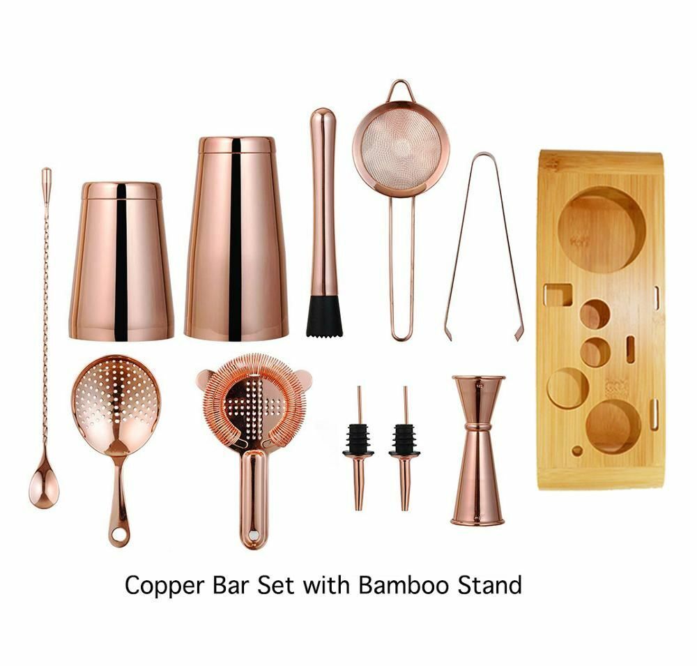 11Piece Cocktail Shakers Bar Sets Stainless Steel Bartender Tool Wine Mixer Kits