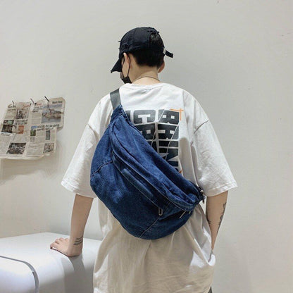 Crossbody Bag Shoulder Bag Denim Women Large Capacity Messenger Bag 44*7*18 CM