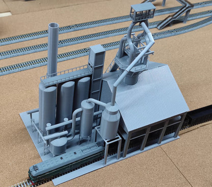 N scale 1:160 train model scene Steel Factory Chemical Plant Model