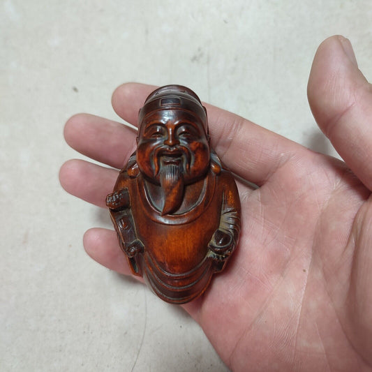 Chinese Boxwood Wooden Statue Statuette Modern Home Decor Sculpture Man small