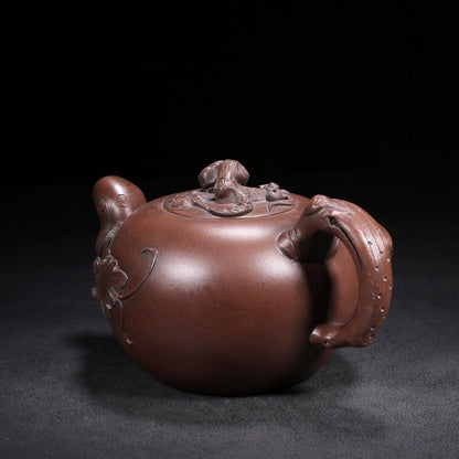 Chinese Yixing Zisha Clay Handmade Exquisite Teapot （萄趣 底款：汪寅仙）