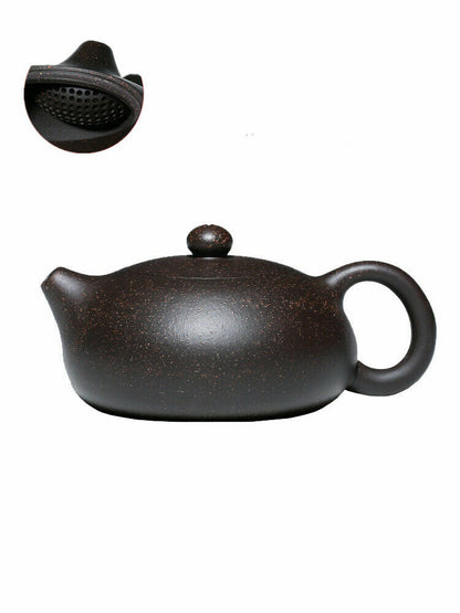 Marked Xishi Tea Pot Real Yixing Zisha Black Galaxy Clay Pot Handmade Ball Holes