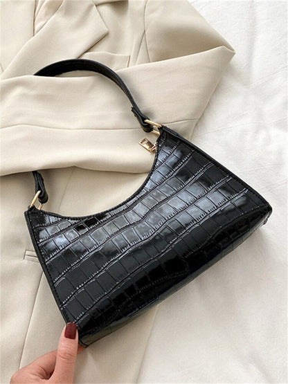 Vintage Crocodile Stripe Handbag Retro Versatile Totes Shoulder Bag 25*17*6 CM