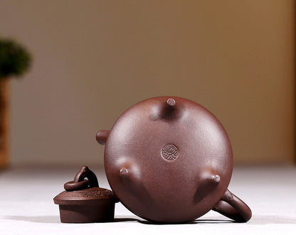 210ml Yixing Purple Clay Handmade Tea Pot Engraved Kettle Kung Fu Tea Ceremony