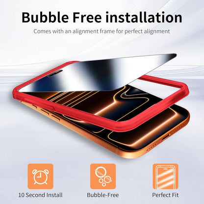 2 Pack Mirror Screen Protector for Iphone 17 Pro Max Privacy Tempered Glass Mirr