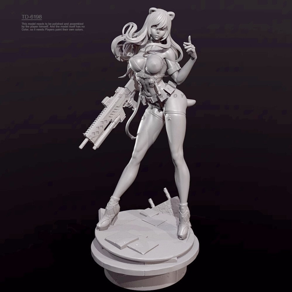 50mm resin figure model Fantasy Shooting Girl 3D Printing Unassembled Unpainted
