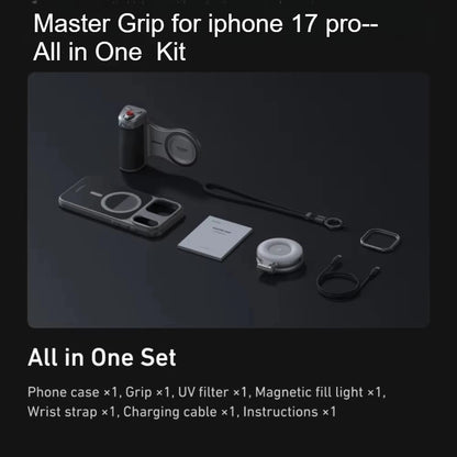 TELESIN iPhone 17 Pro Max/ 17 Pro Grip - Magnetic 3200mAh Battery Kit
