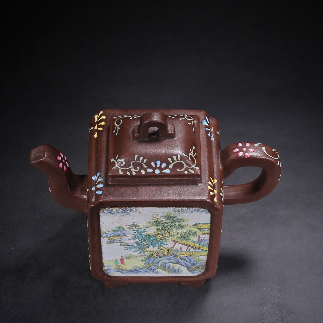 Chinese Yixing Zisha Clay Handmade Exquisite Teapot （四方 底款：陈鸣远）