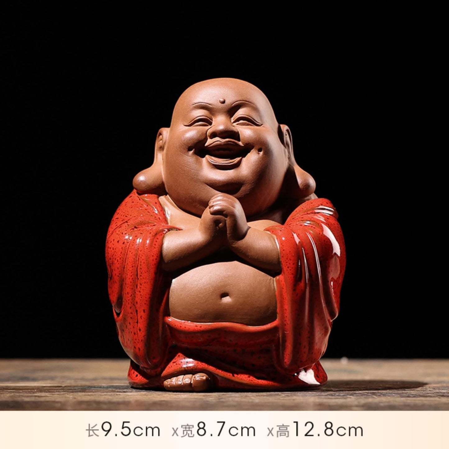 Big Belly Laughing Buddha Purple Sands Tea Pet 12.8cm Buddha decor tea ceremony