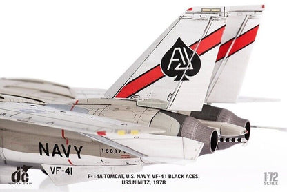 1:72 JC Wings Grumman F-14A Tomcat USN Nimitz 1978 Fighter Diecast Plane Model