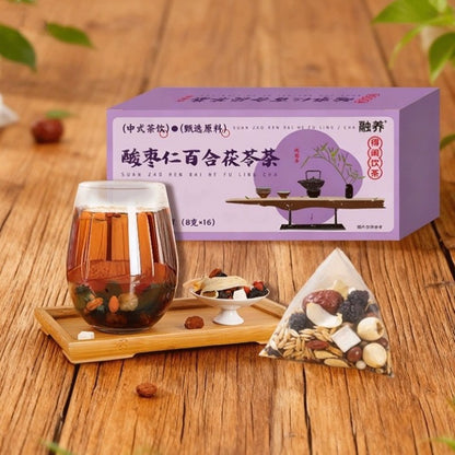 128g Sour Jujube Lily Poria Tea Health-preserving Tea Herbal Tea