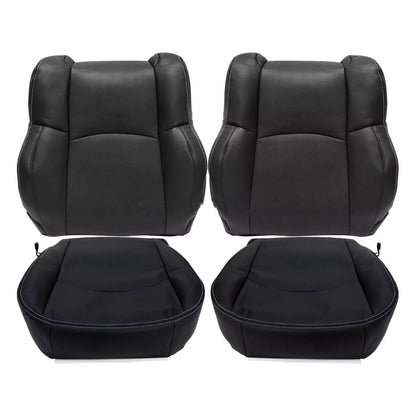 4PCS For Dodge Ram 2013-18 Driver Passenger Bottom Top Perf Leather Seat Cover