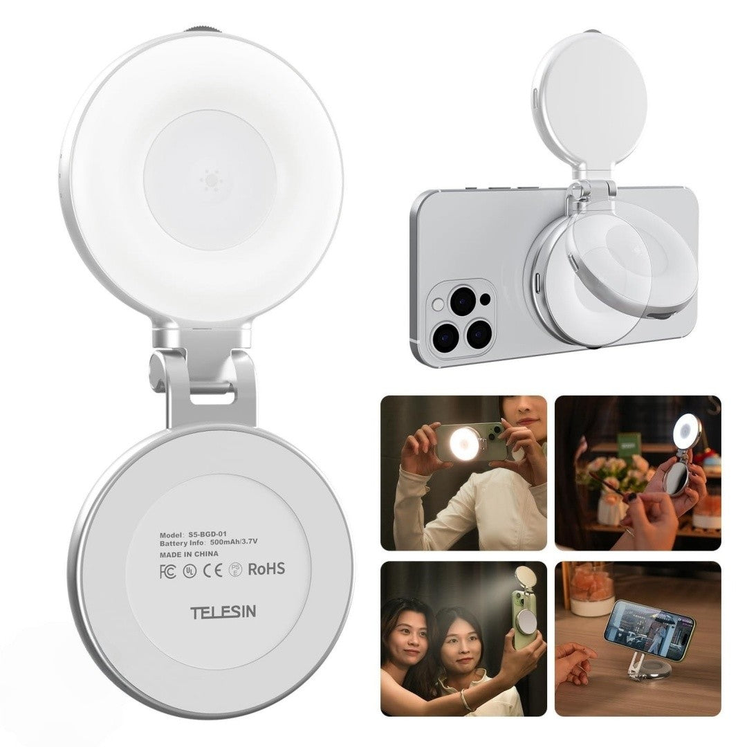 TELESIN C03 Magnetic Selfie Light, Phone Light Compatible with iPhone Magsafe