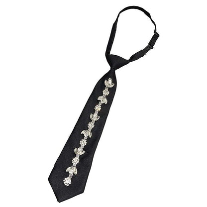 Men Neck Ties Retro Black Solid Student Women Crystals Rhinestones Party Bowties