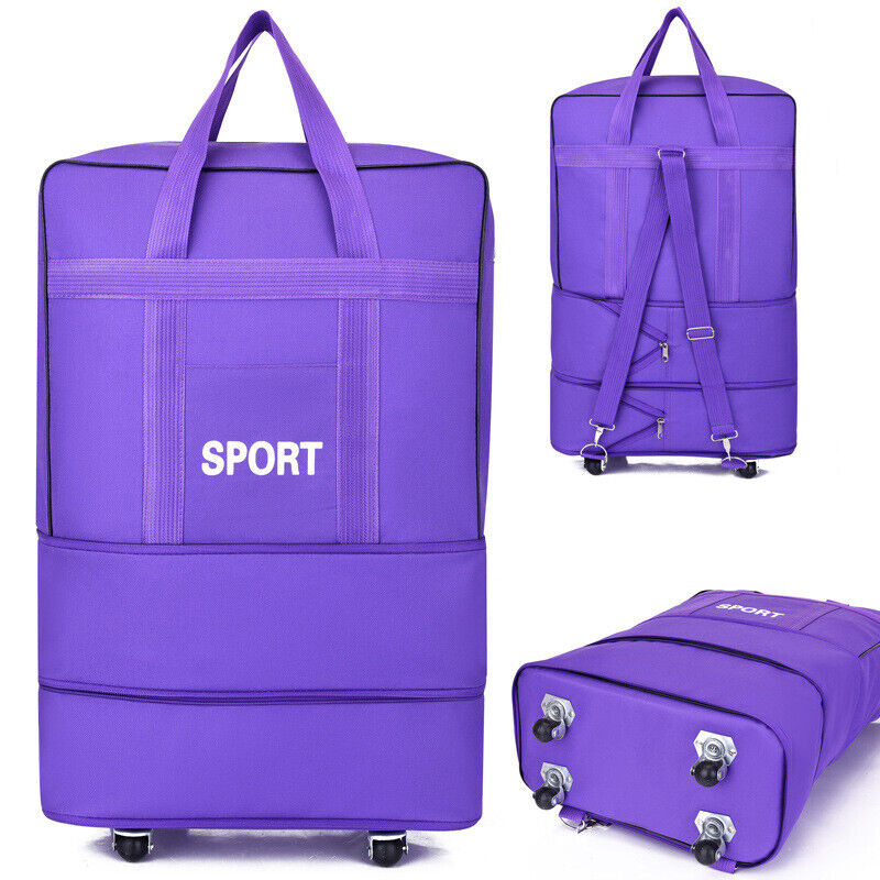 Large Capacity Foldable Luggage Trolley Bags Oxford Expendable Wheel Travel Bags