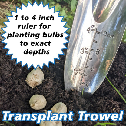 Set of 4 Gardening Tool Set - Cultivator, Transplant & Hand Trowel, Weed Puller