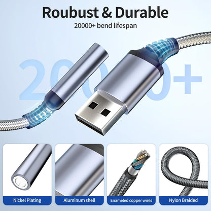 New USB Type A To 3.5mm AUX Female Audio Headphone Jack Cable Adapter Lot