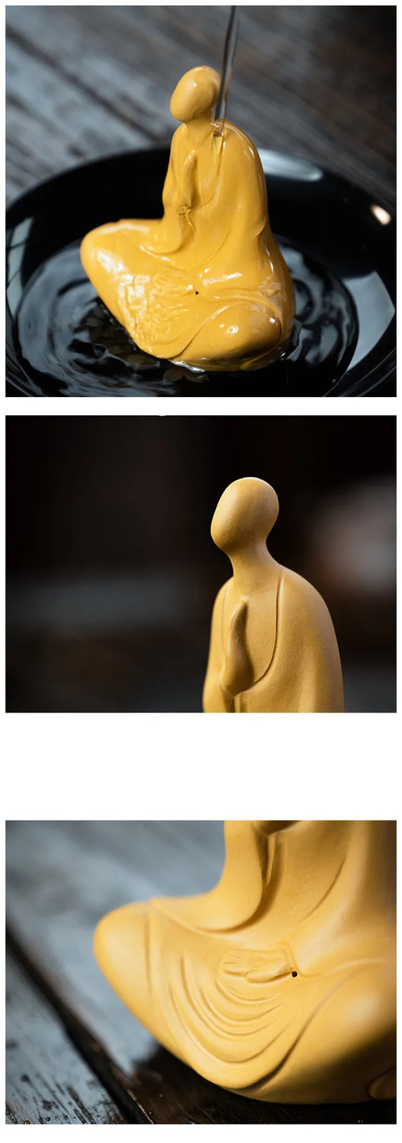 Yixing Handmade Sculpture Purple Clay Tea Pet Buddha Monk Figurine Ornaments