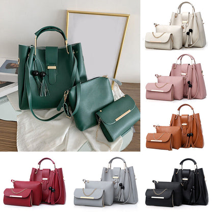 Fashion Women Bags Set 3pcs Large Casual Bags PU Leather Ladies Shoulder Bag* ಇ
