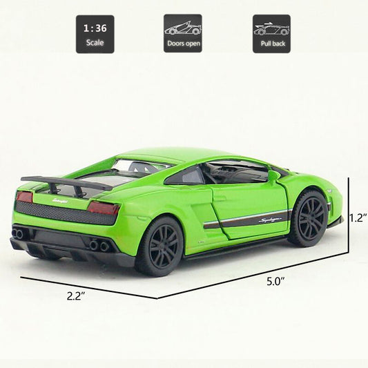 1/36 Scale Lamborghini Gallardo LP 570-4 Model Car Metal Diecast Toy Cars Green