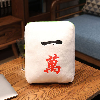 Creative Mahjong Pillow Cushion Chinese Plush Toy Pillow Sofa Backrest Gift NEW