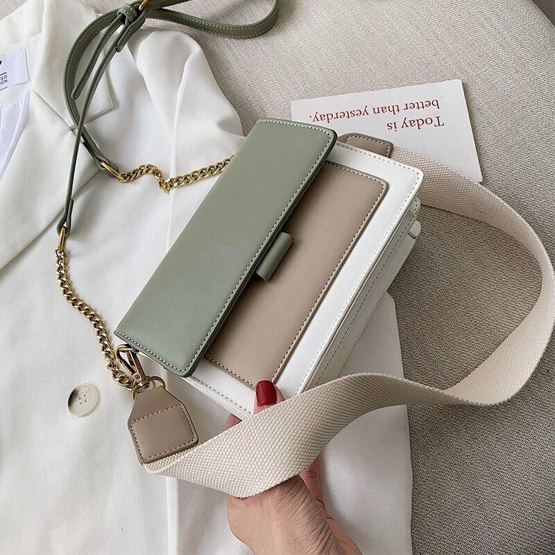 Mini Leather Crossbody Bags Chain Shoulder Simple Travel Long Belt Purse Handbag