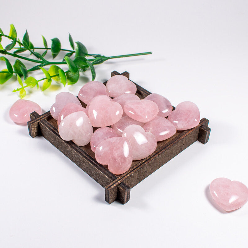 Natural Quartz Crystal Heart Shape Stone Healing Polished Gemstone 10pcs 30mm