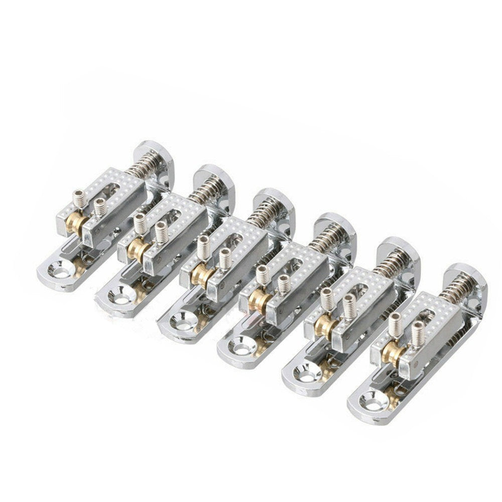 6Pack Alloy+Copper Single Roller 3-8 String Bridge For Guitar Cigar Box Banjo