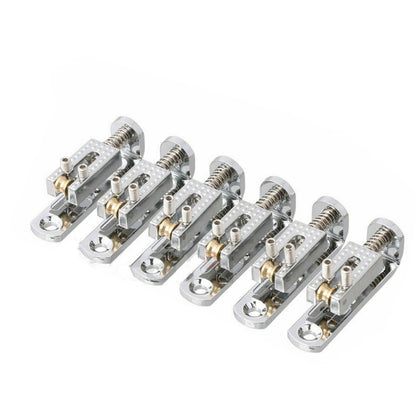 6Pack Alloy+Copper Single Roller 3-8 String Bridge For Guitar Cigar Box Banjo
