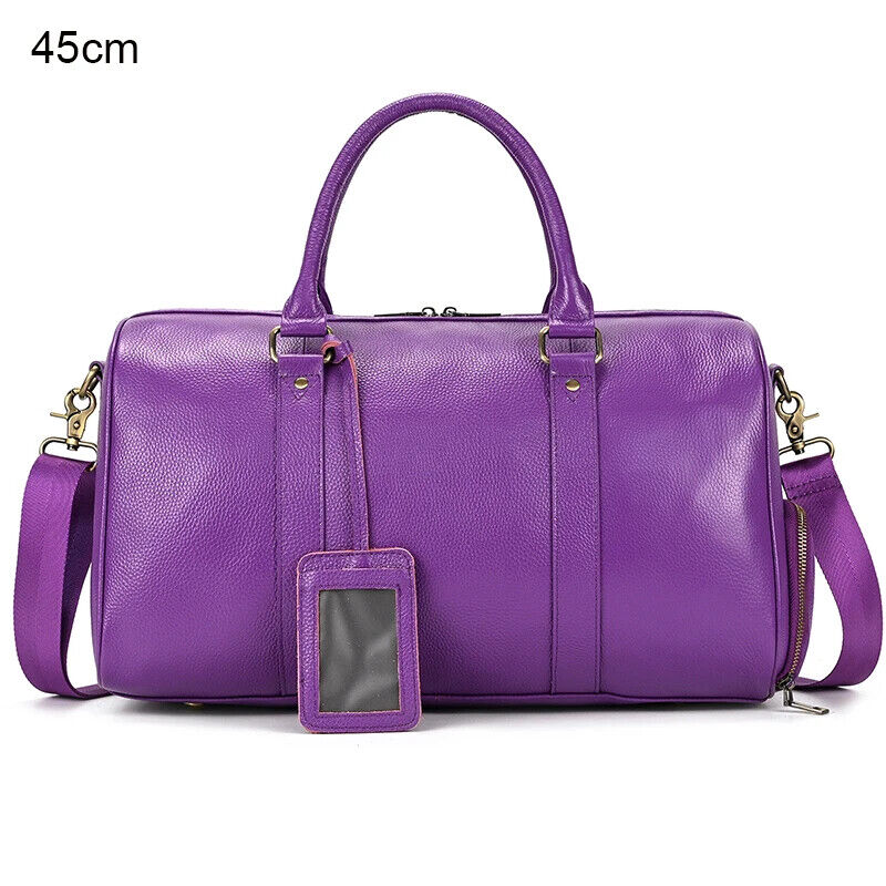 Men Women Travel Bag Cow Leather Carry On Luggage Bag Travel Shoulder Bag