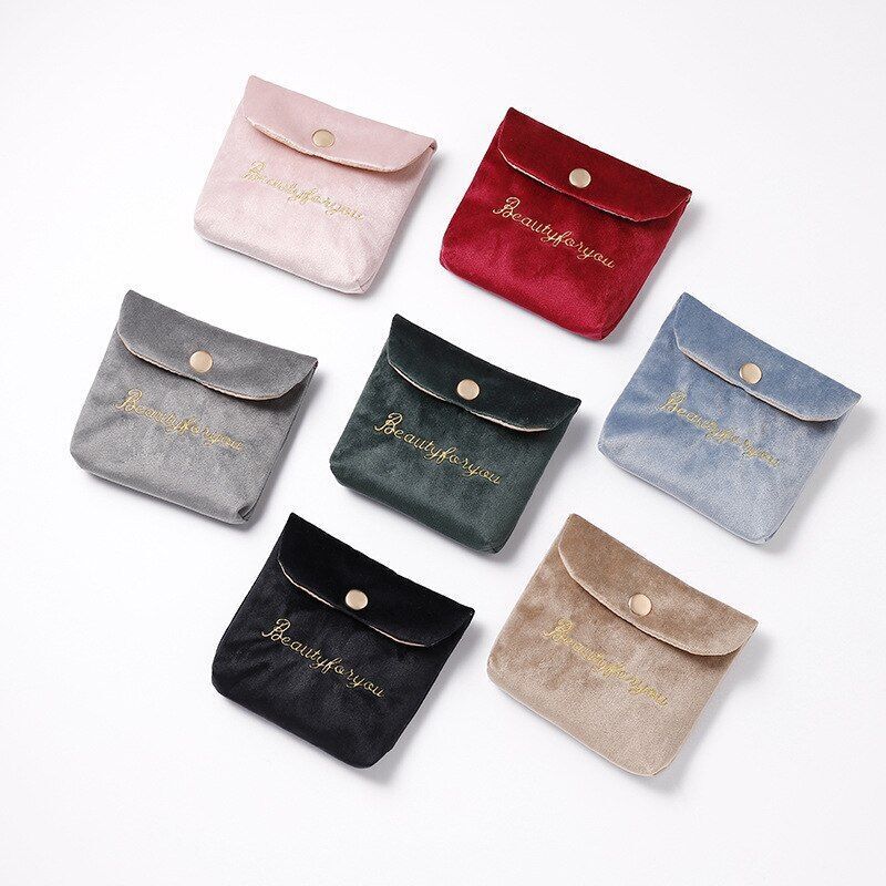 Velvet Cosmetic Bag Traveling Coin Money Purse Lipstick Storage Case Pouch Bags