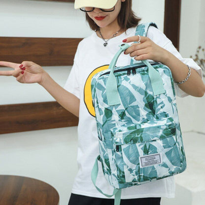 Oxford Polyester School Backpacks Waterproof Flower Print Bags Laptop 38*14*28CM