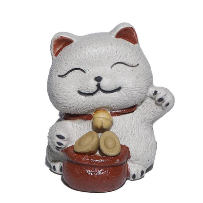 1Pc Chinese Yixing Purple Clay Fortune Cat Tea Pet Toys Tea Statue Ornaments