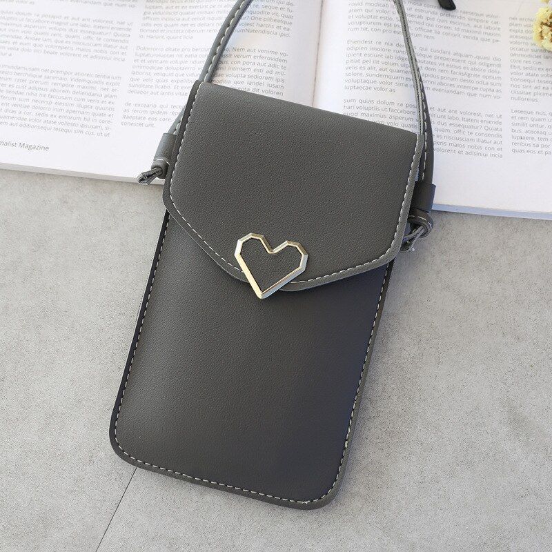 Handbag Women Bags Heart-shaped Transparent Simple Retro Mobile Phone Buckle Bag