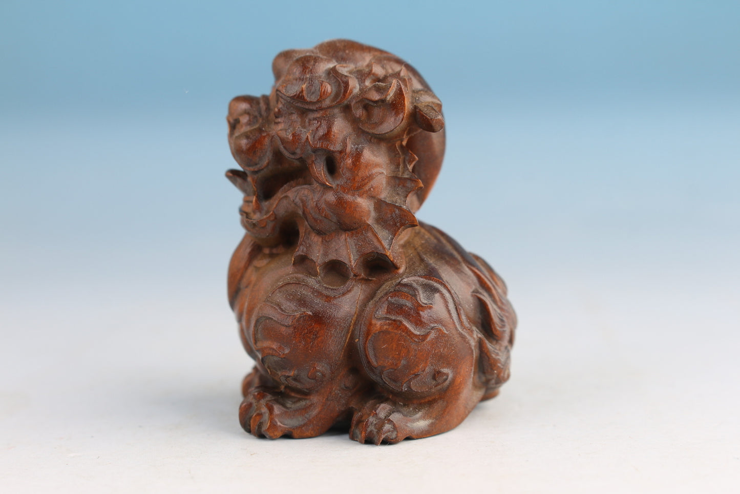 Mini lovely boxwood handmade fortune sheep Figure statue collectable gift art