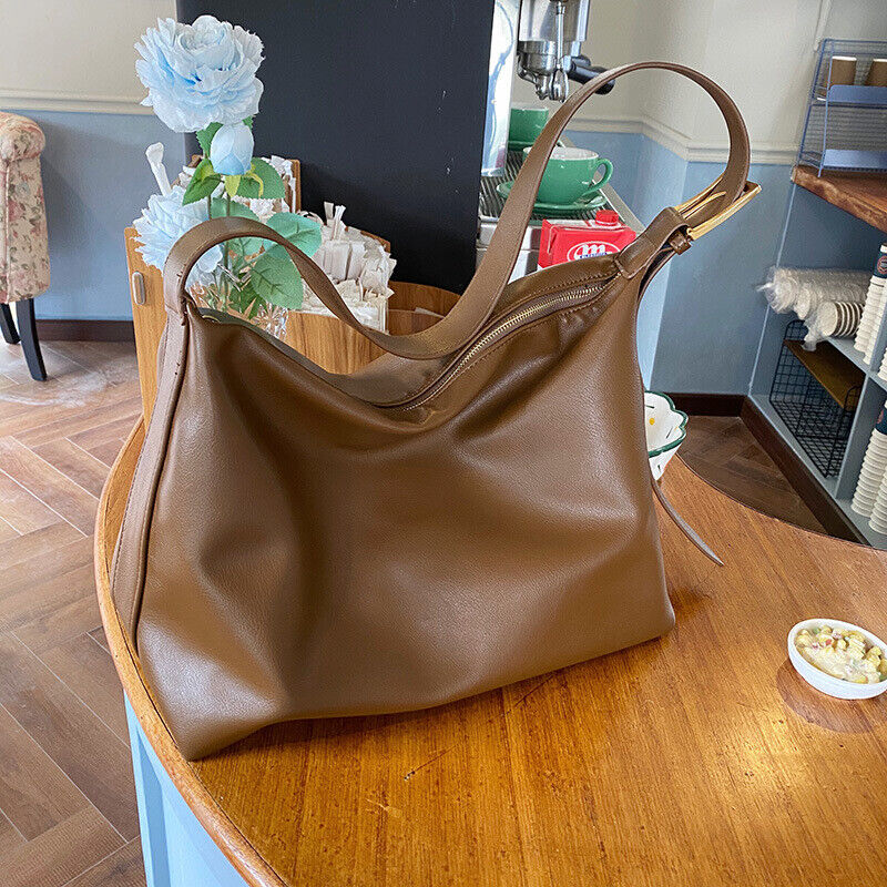Large Capacity Shoulder Bag Fashion Soft PU Leather Handbag Tote Crossbody Bag
