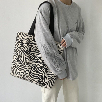 Canvas Shopping Bag Cloth Shoulder Bags Student Casual Handbag Reusable Purse
