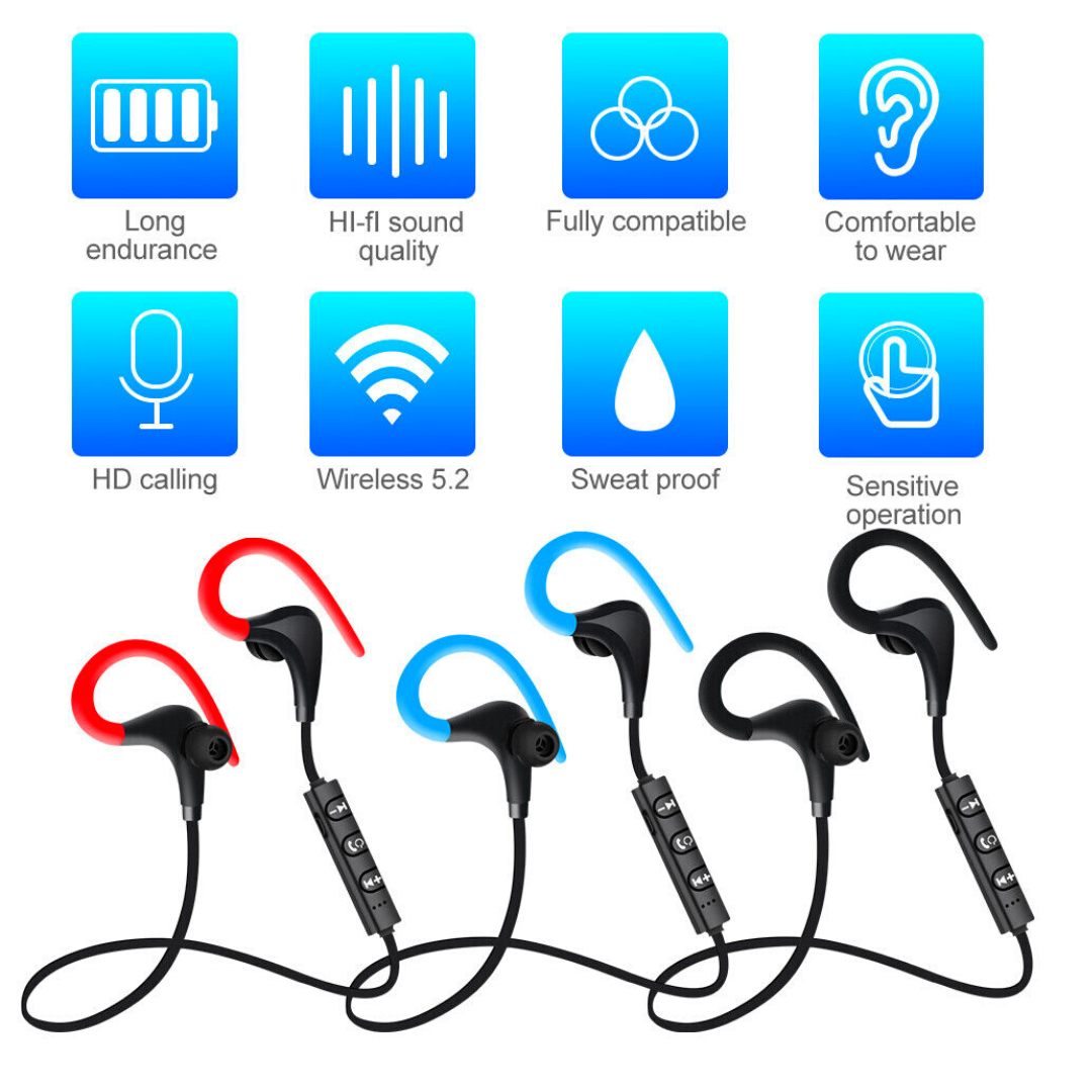 Ear Hook Headphone Wireless Bluetooth 5.0 Headphones Noise Canceling Earbuds