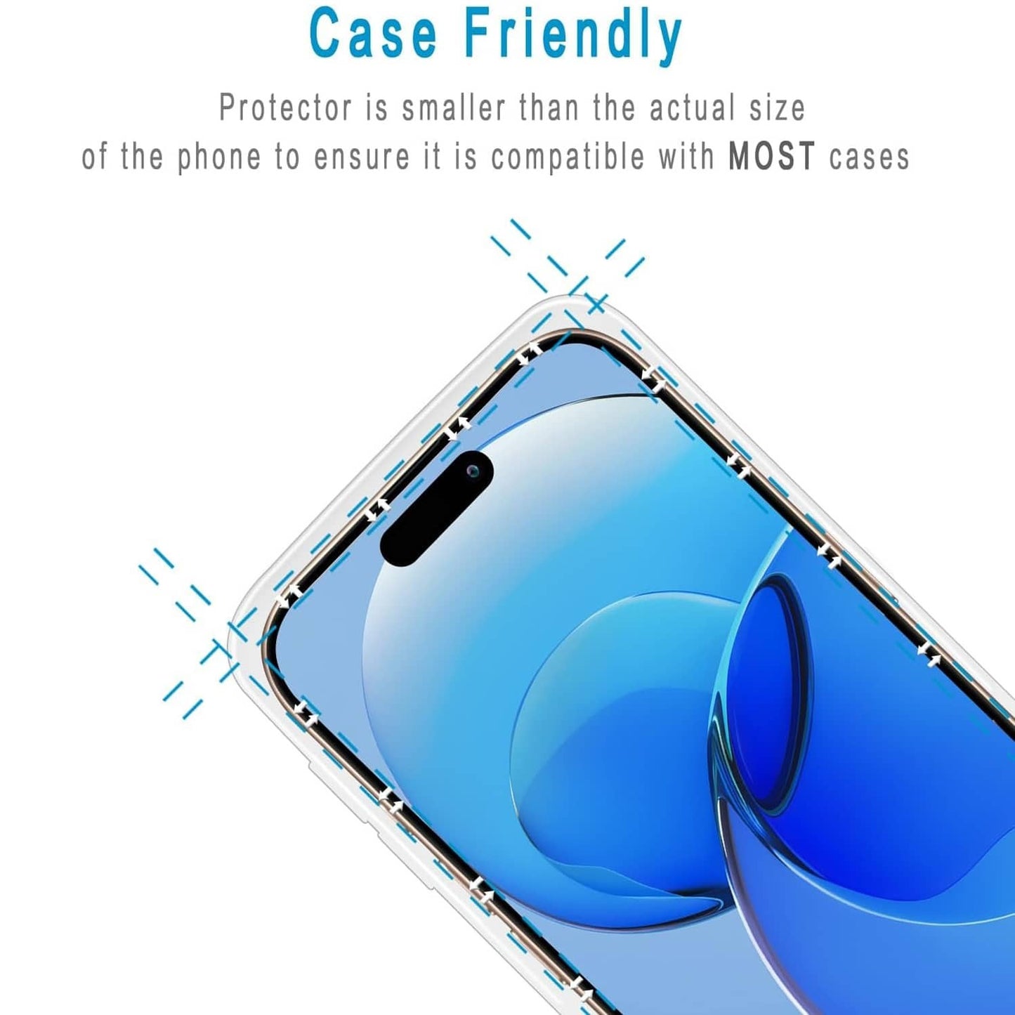 (2 Pack)for iPhone 16/16e/15/14/13/12/11 Pro Max Tempered Glass Screen Protector