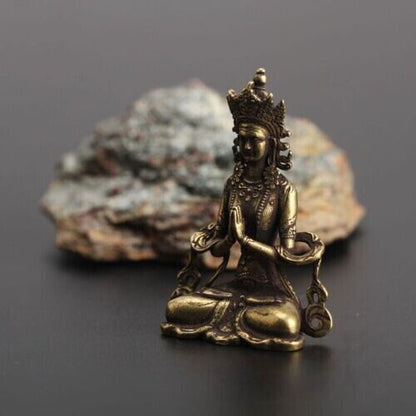 Chinese Collection old Asian Brass guanyin tara godness Exquisite statue