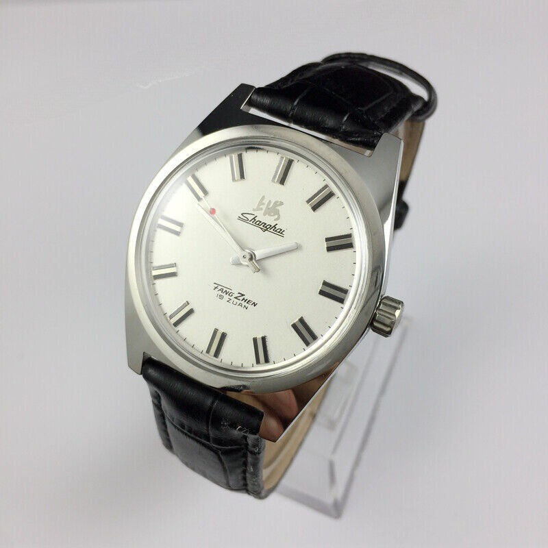 New Vintage Shanghai Watch Factory 38mm Manual Wind Mechanical Watch Steel