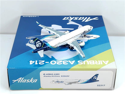 PandaModel Alaska Airlines for Airbus A320 N364VA 1:400 Aircraft Pre-built Model