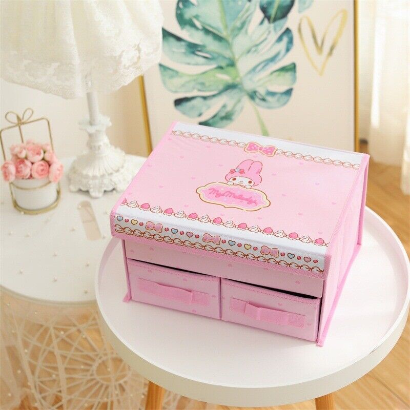 Kuromi Kitty My Melody Underwear Storage Box Foldable Double Drawer Storage Box