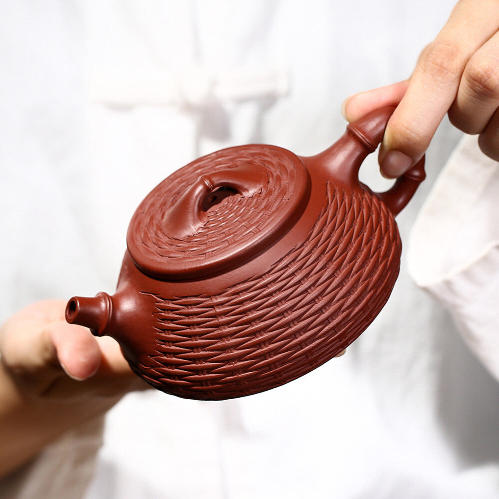 True Yixing Zisha Clay Tea Pot Dahongpao Marked Shipiao Pot Handmade Kungfu Pot